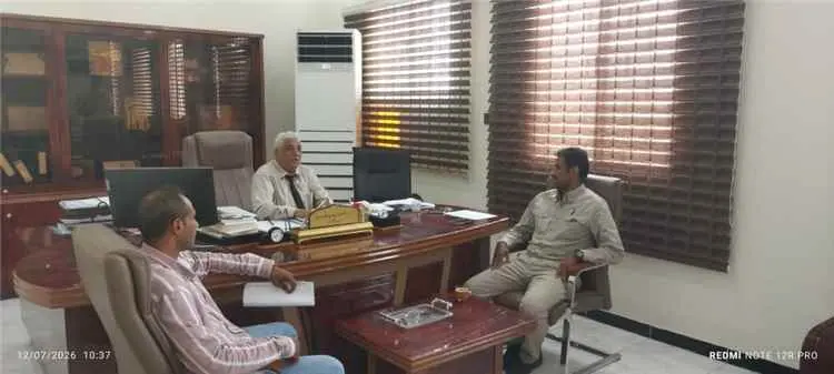 رئيس جامعة لحج يلتقي القائد العميد جلال الربيعي أثناء زيارته التفقدية للجامعة