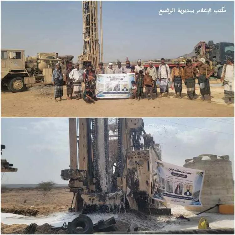 مدير عام الوضيع يدشن مشروع بئر مياه منطقة جحرة ويع...