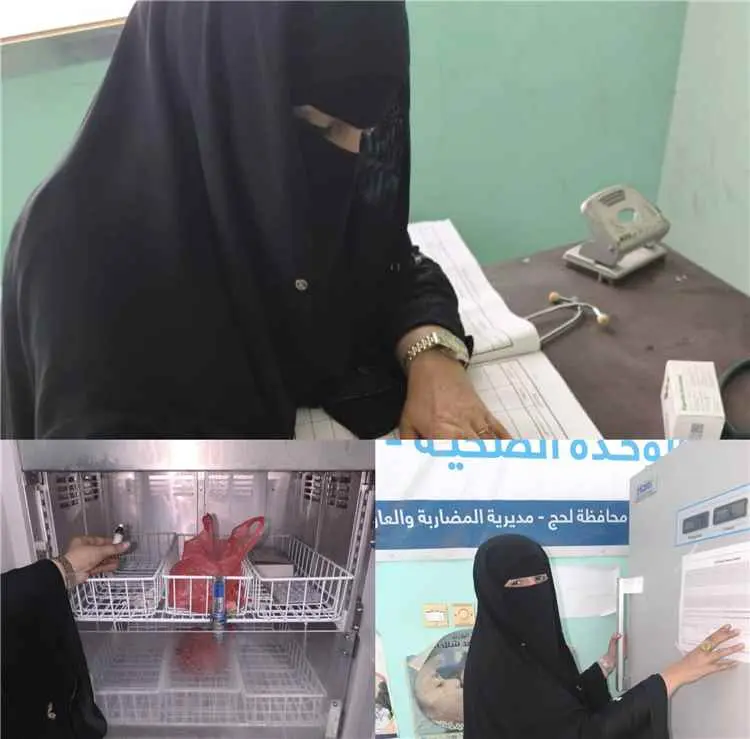 مشرفة وزارة الصحة تتفقد اقسام التحصين في المواقع ا...