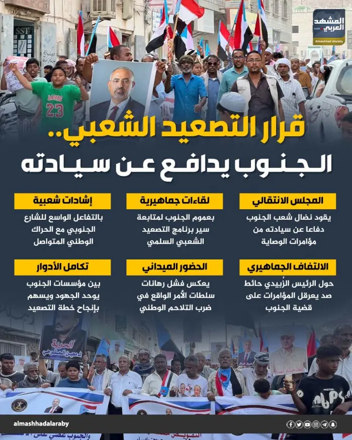 قرار التصعيد الشعبي.. الجنوب يدافع عن سيادته (إنفو...
