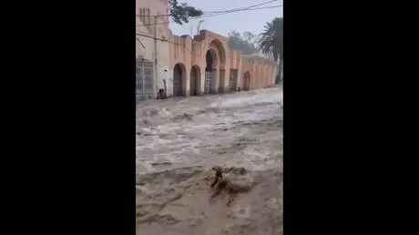 الجزائر.. فيضانات بعد عاصفة رعدية ضربت مدينة بوسعا...