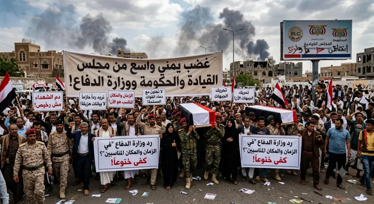 غضب يمني واسع من مجلس القيادة والحكومة ووزارة الدف...