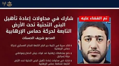 الجيش الإسرائيلي يعلن القضاء على قائد سرية بحركة "...