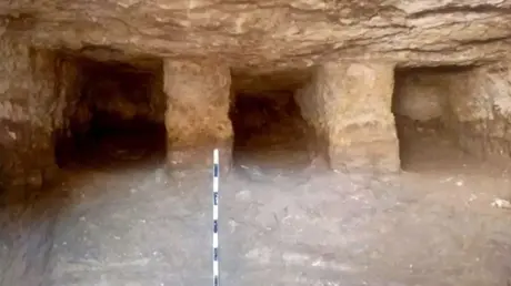 مصر.. اكتشاف مقابر أثرية منحوتة في الصخر بتل اليهو...