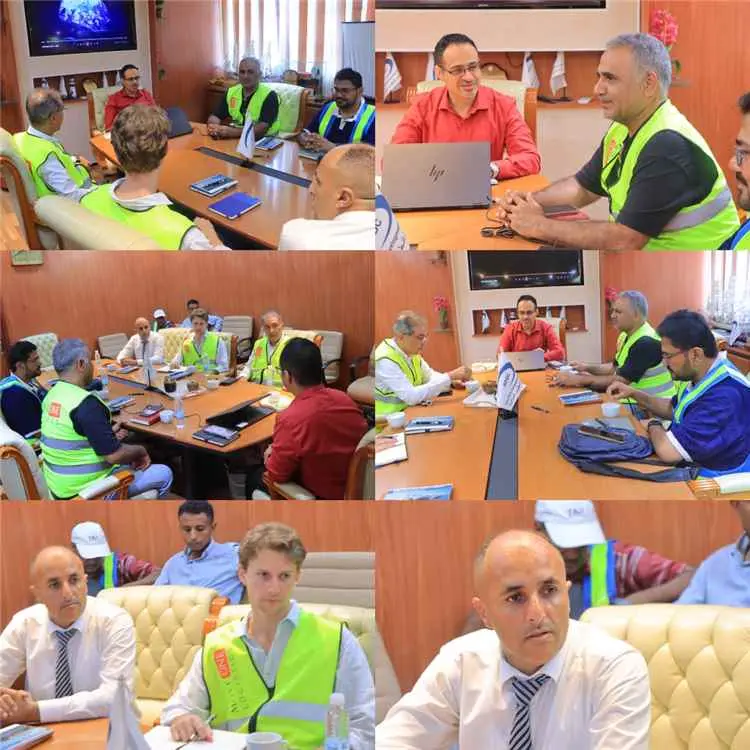 وفد شركة «موف وان» البريطانية الأمريكية يزور ميناء عدن