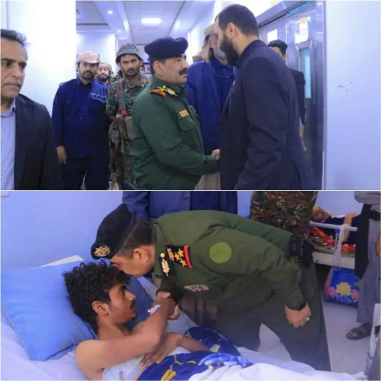 الوكيل السليماني والعميد النسي يطمئنان على جرحى ال...