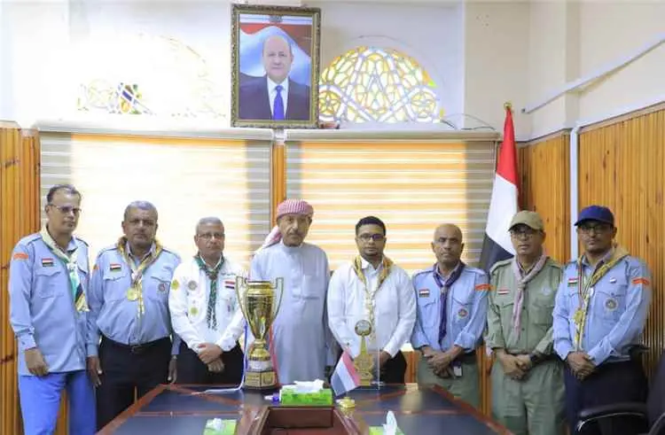 وكيل  محافظة حضرموت يستقبل وفد رواد الكشافة الفائز...